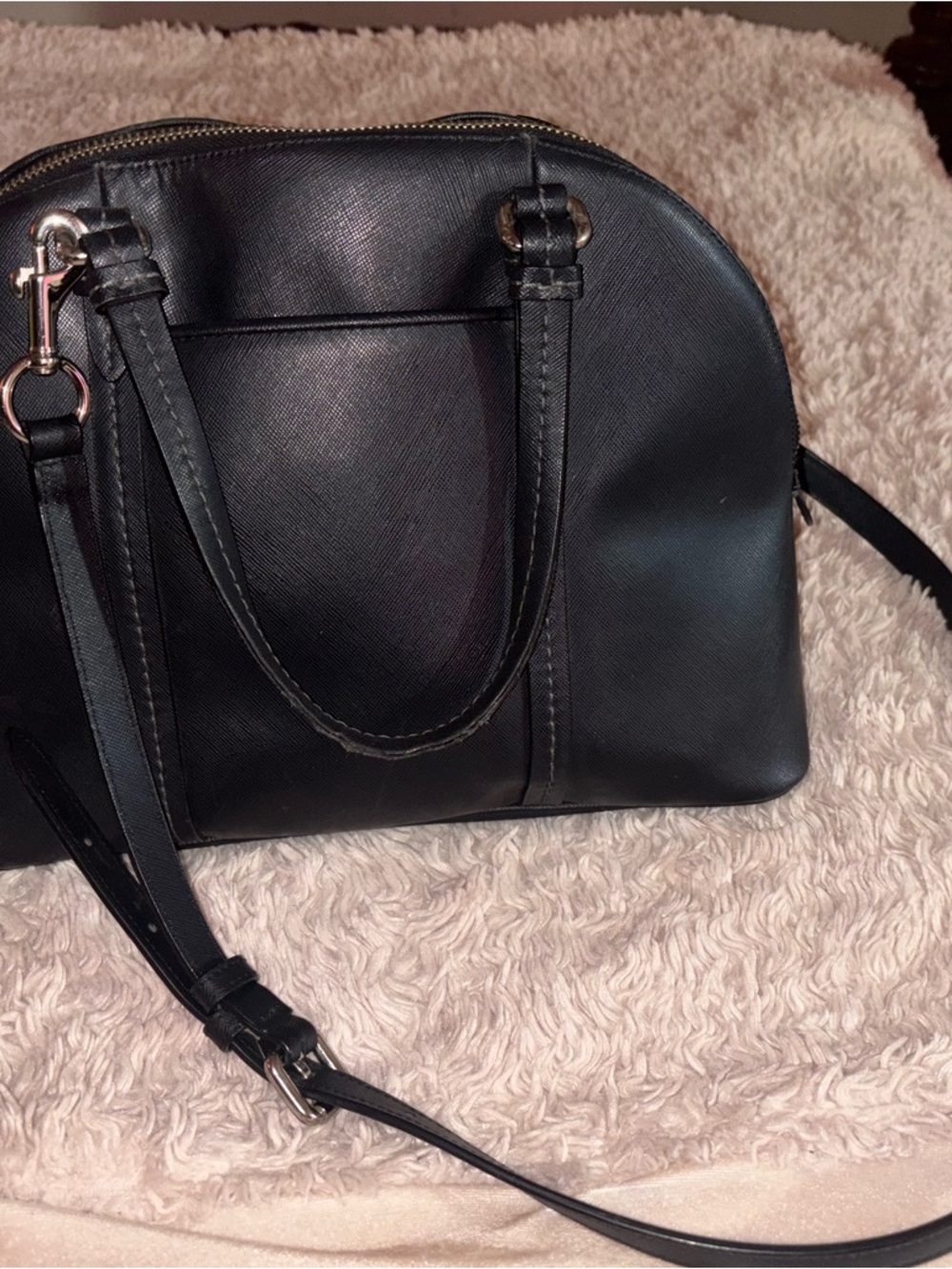 Coach Black Leather Satchel with pink Tag - Picture 4 of 7